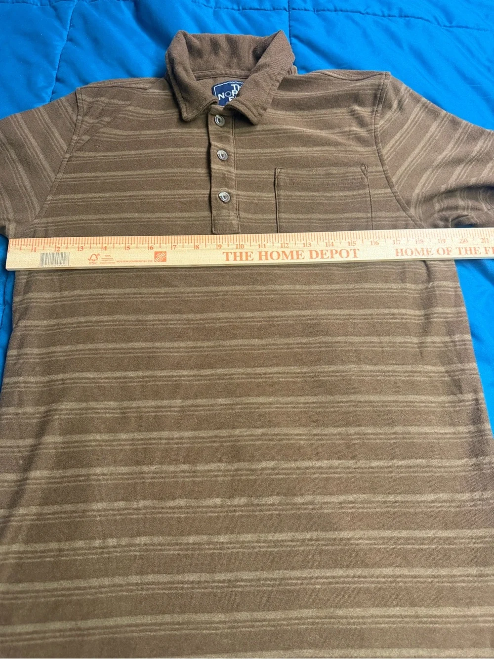 The North Face Brown Striped Short-Sleeve Polo